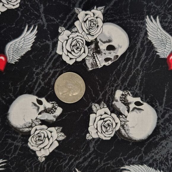 Colorful Sugar Skull Dog Print Fabric - Picture 5 of 9